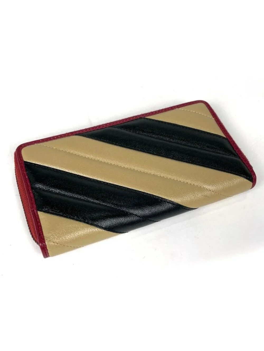 Gucci GG Marmont Zip Around Wallet Double Leather Red Multicolor
